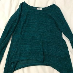 thin green sweater